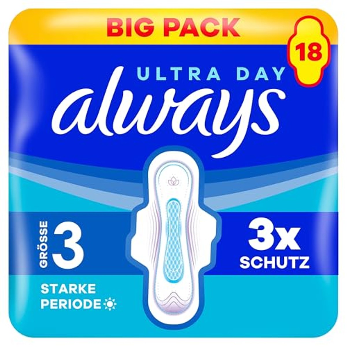 Always Ultra maandverband maat 3 Long Plus met vleugels, 18 stuks – Always