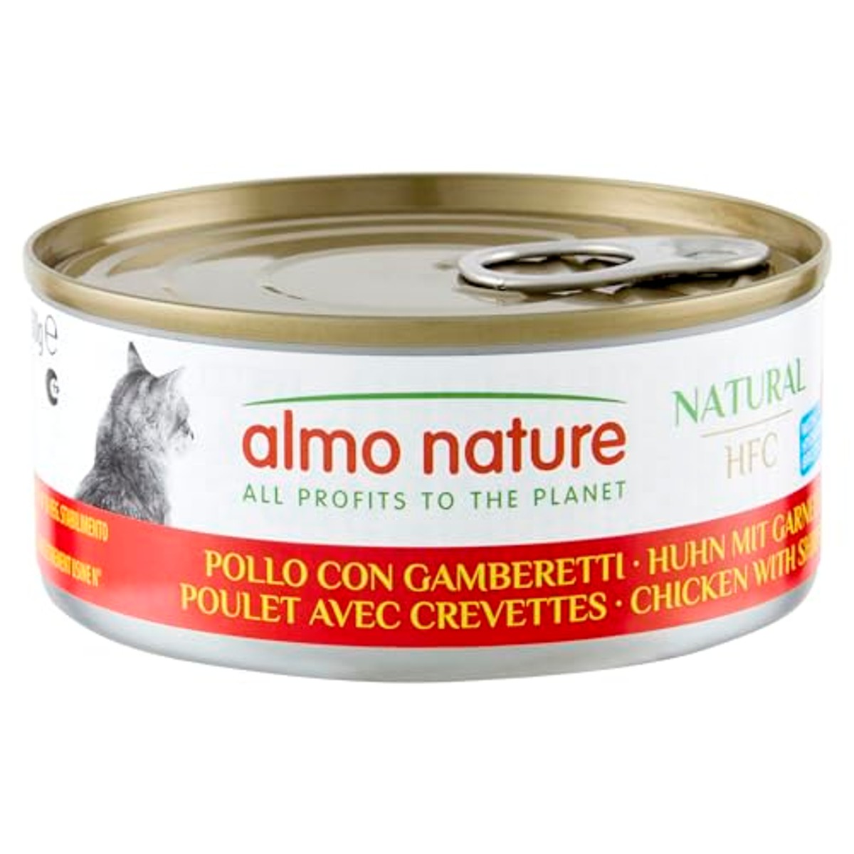 Almo Nature HFC Natural Natvoer voor volwassenen katten - kip en garnalen - 150 g, verpakking van 24 stuks – almo nature