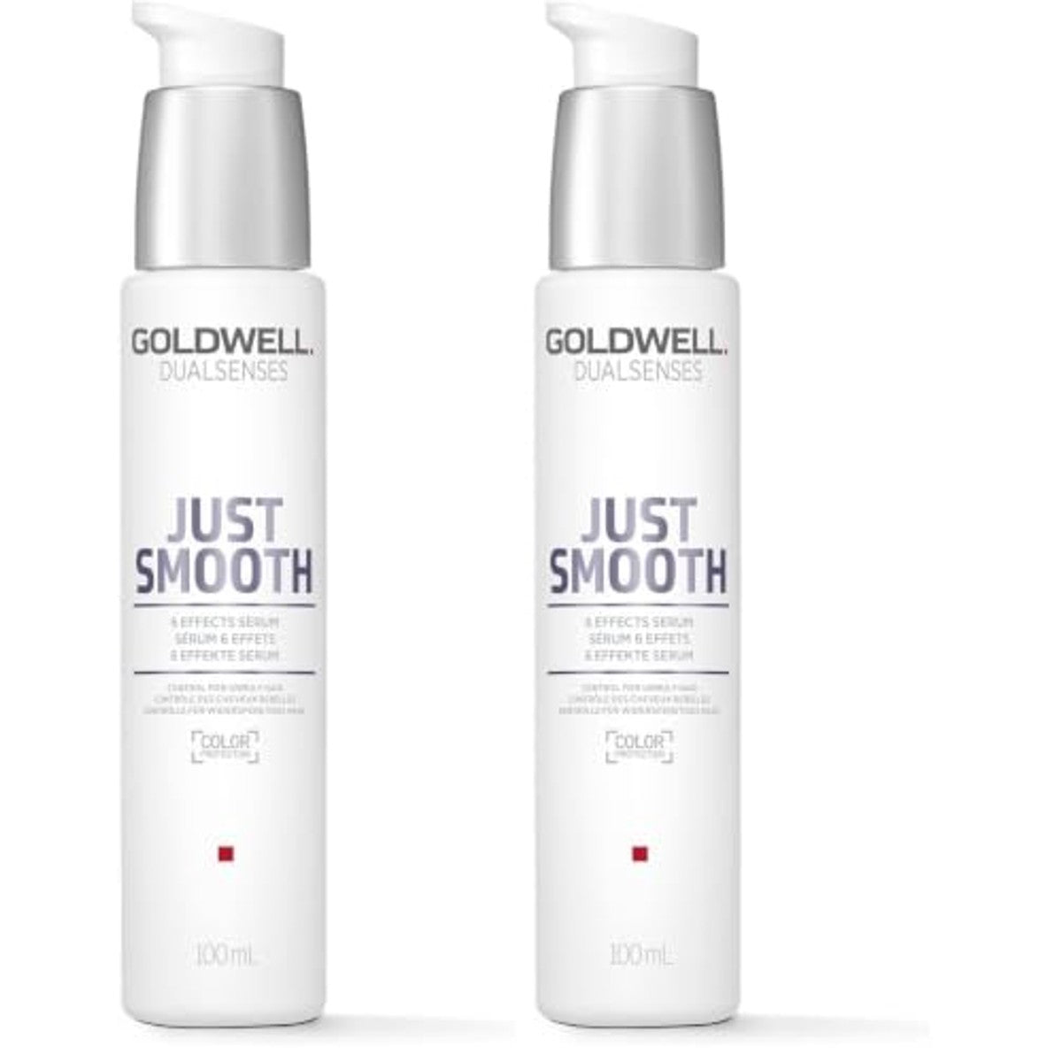 Goldwell Dualsenses Just Smooth Serum met 6 Effecten voor Weerbarstig en Onrustig Haar 100 ml (verpakking van 2) - 3-pack