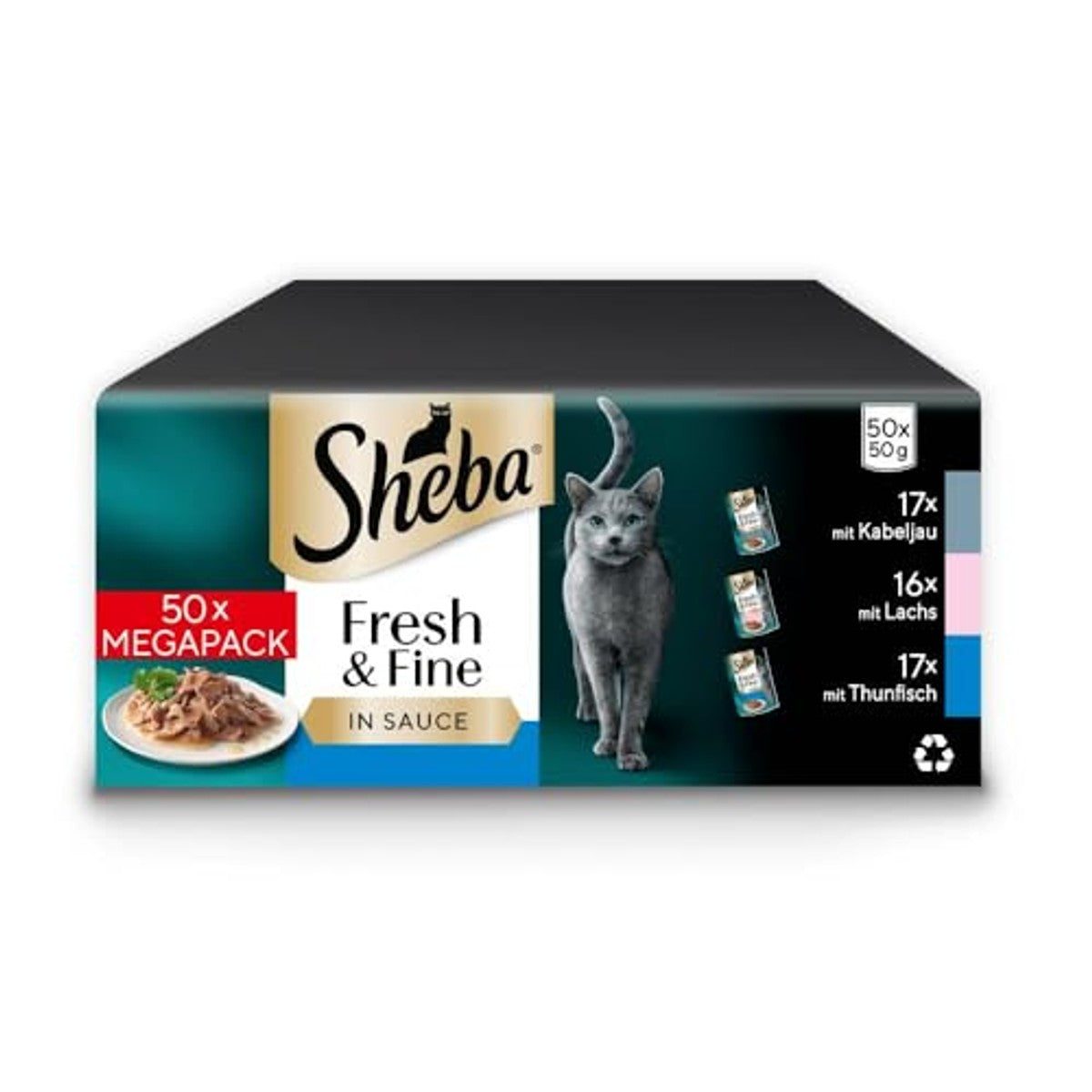 Sheba Fresh & Fine natvoer kattenvoer vis in saus 50 g - 6-pack