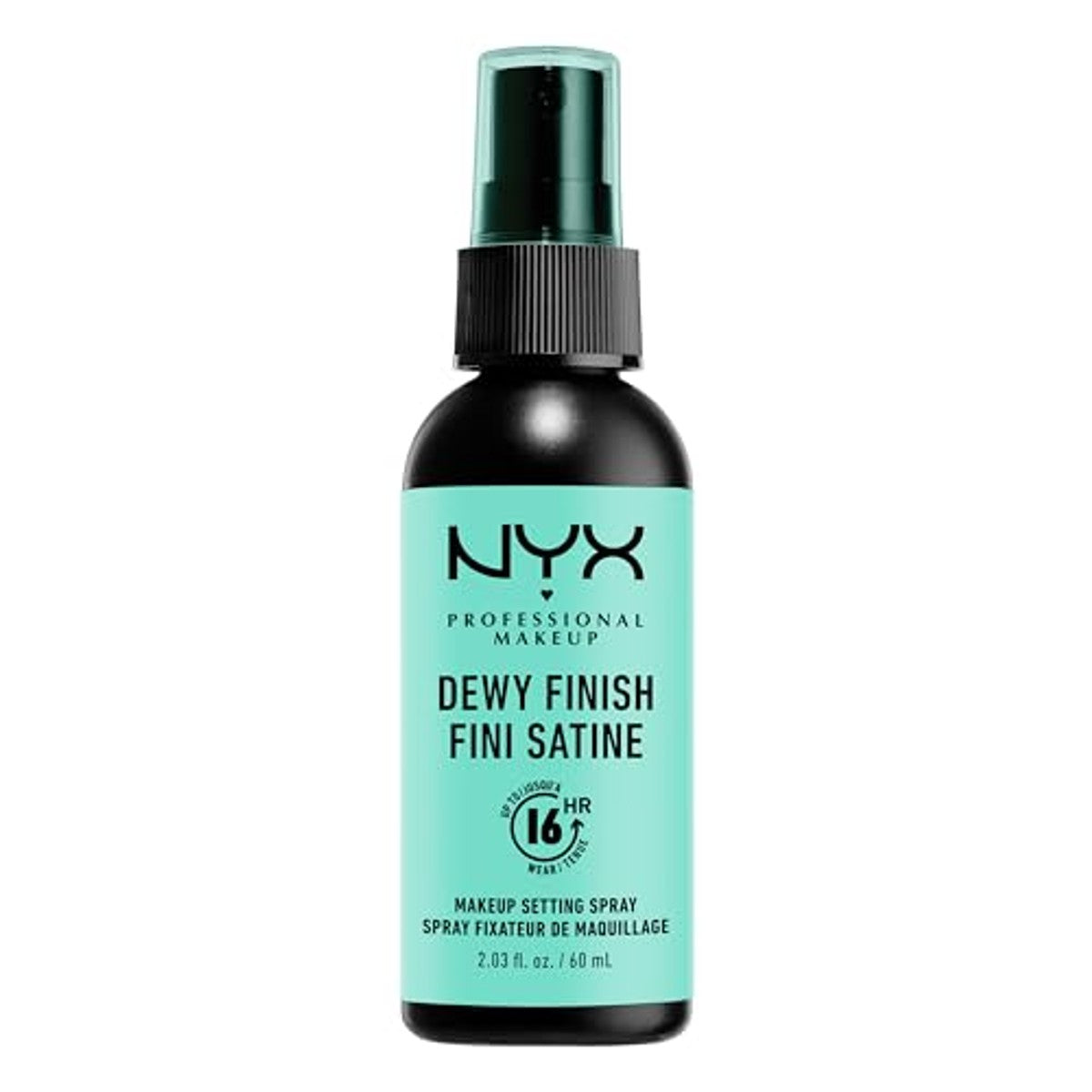 NYX Professional Makeup Setting Spray, langdurige formule, fixerend, licht, veganistische formule, Dewy Finish, 60 ml | Fluweelachtige satijnen afwerking, veganistische formule, doorschijnend, alle huidtypes, voorkomt oxidatie van de – NYX PROFESSIONAL MAKEUP