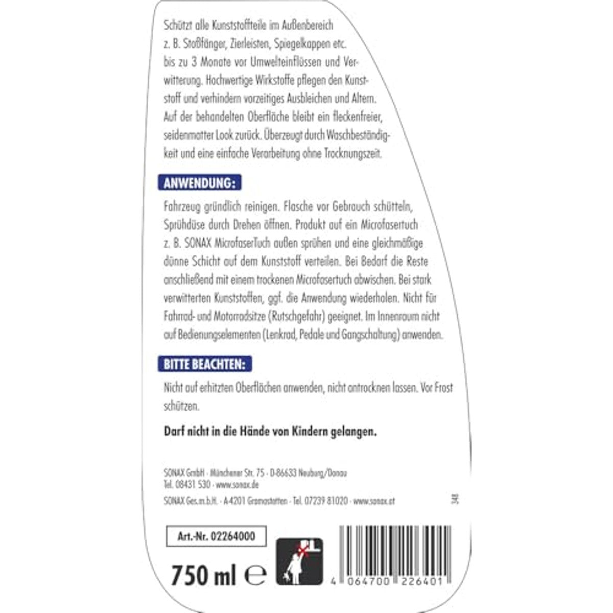 SONAX XTREME Ceramic kunststofverzegeling 3 x 750 ml - Voordeelverpakking