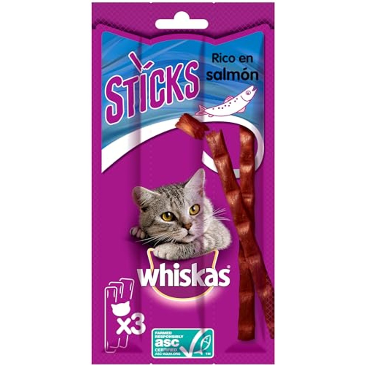 Whiskas Sticks kattensnack zalm 28 x 18 g – foto 3
