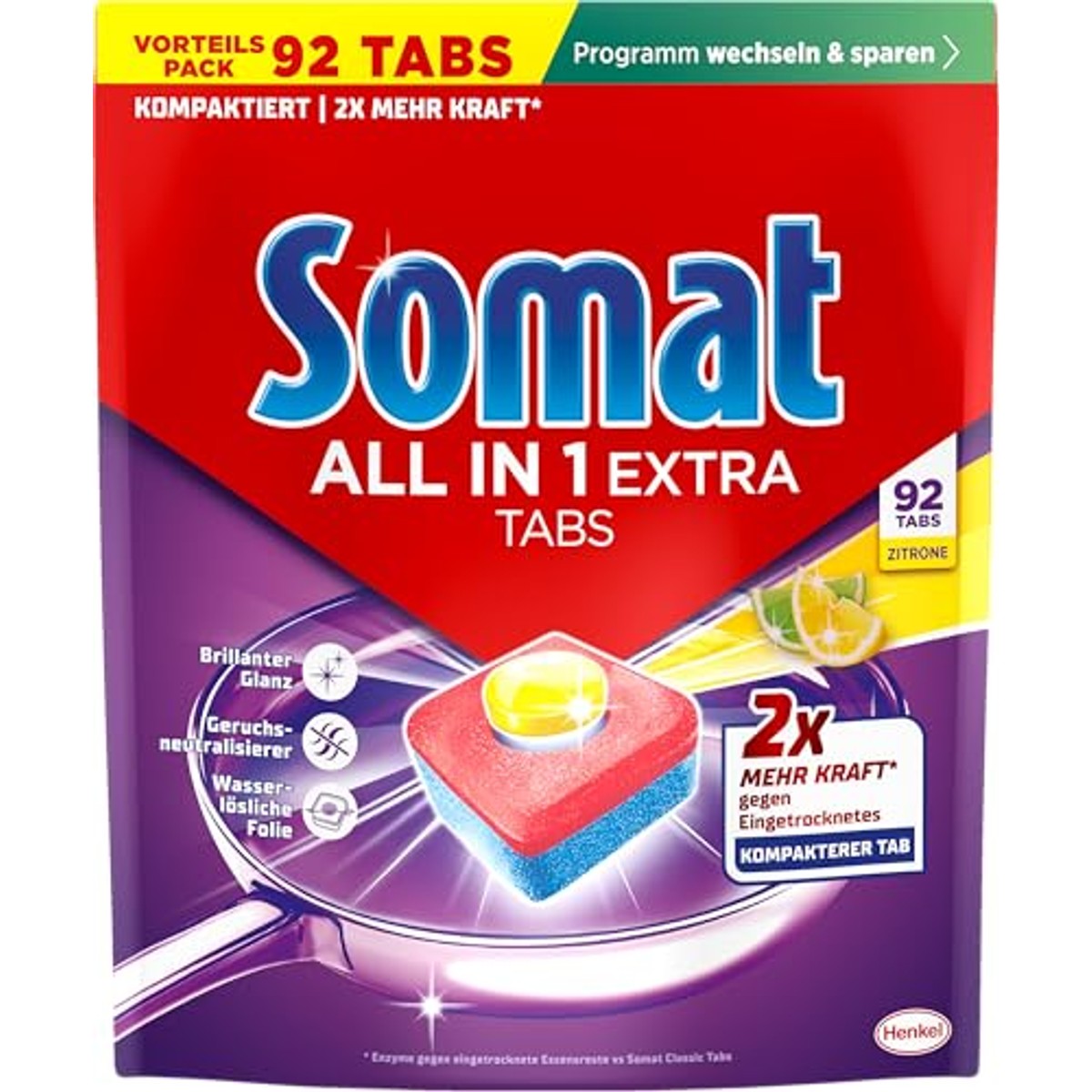 Somat All in 1 Extra Citroen vaatwastabletten 3 x 92 tabs - Voordeelverpakking