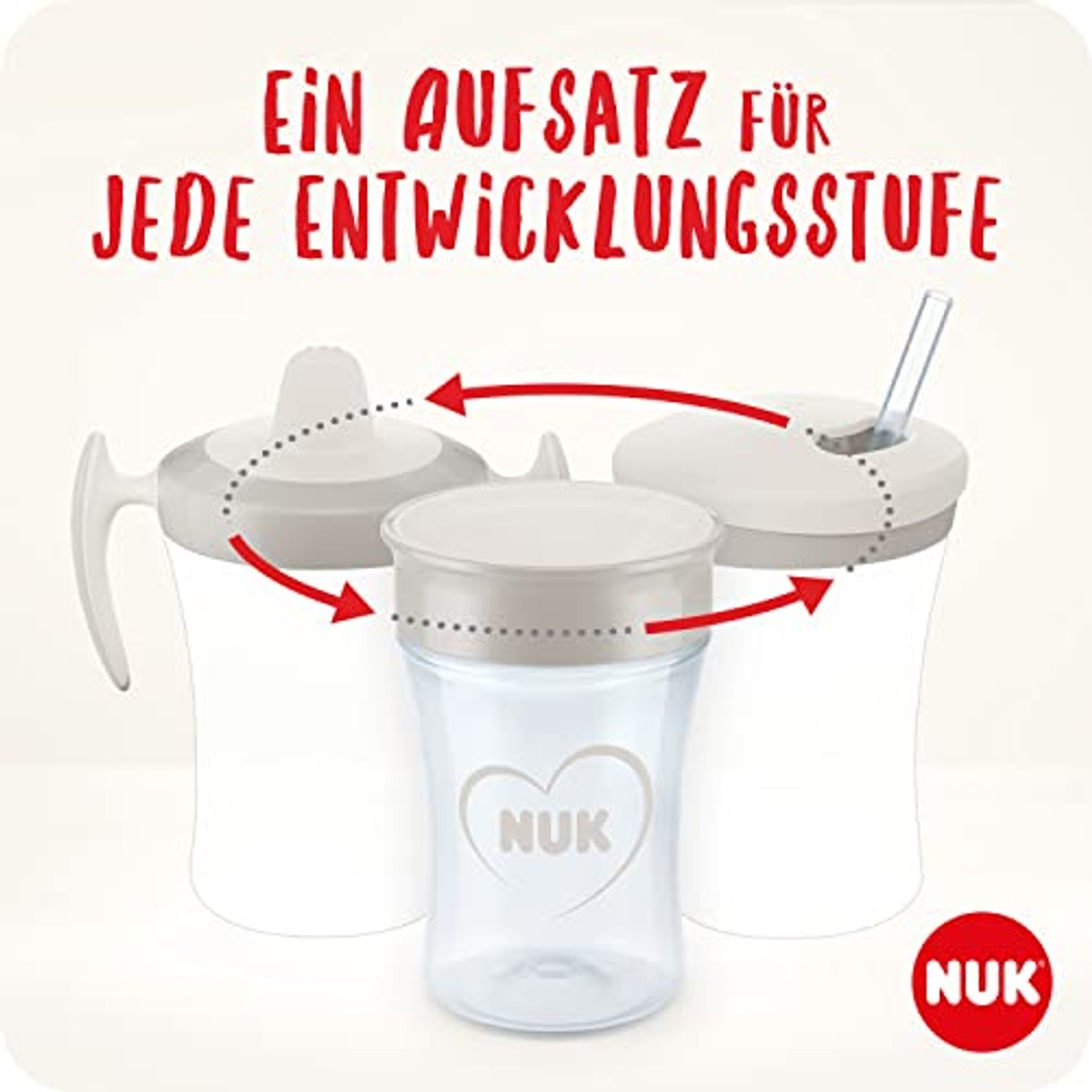 NUK 3-in-1 drinklernset paarse krab 3 x 230 ml - Voordeelverpakking