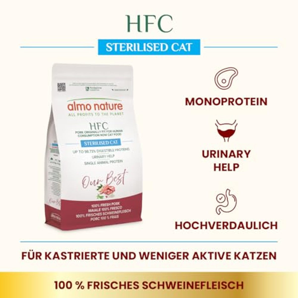 Almo Nature HFC Our Best Sterilised Droogvoer Kat 1,2 kg - 6-pack