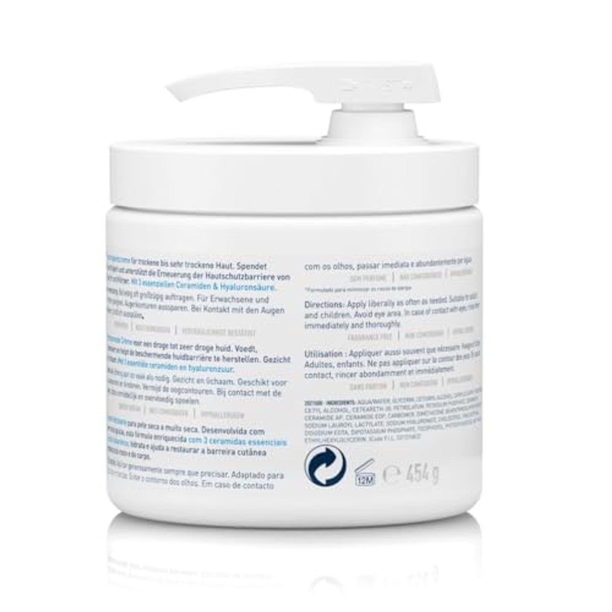 CeraVe Vochtinbrengende Crème voor Droge Huid, Lichaam en Gezicht 453 g - 3-pack