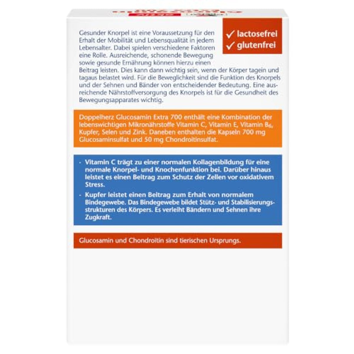 Doppelherz Glucosamine 700 Extra met Chondroïtine en Vitamine C 1 x 30 Capsules - 3-pack