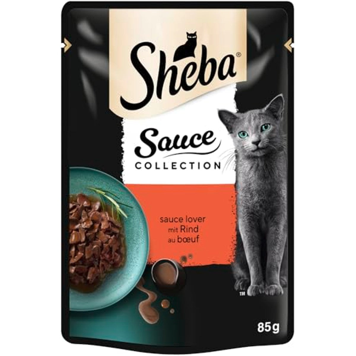 Sheba Sauce Collection Sauce Lover natvoer kattenvoer rundvlees 28 x 85 g - 3-pack