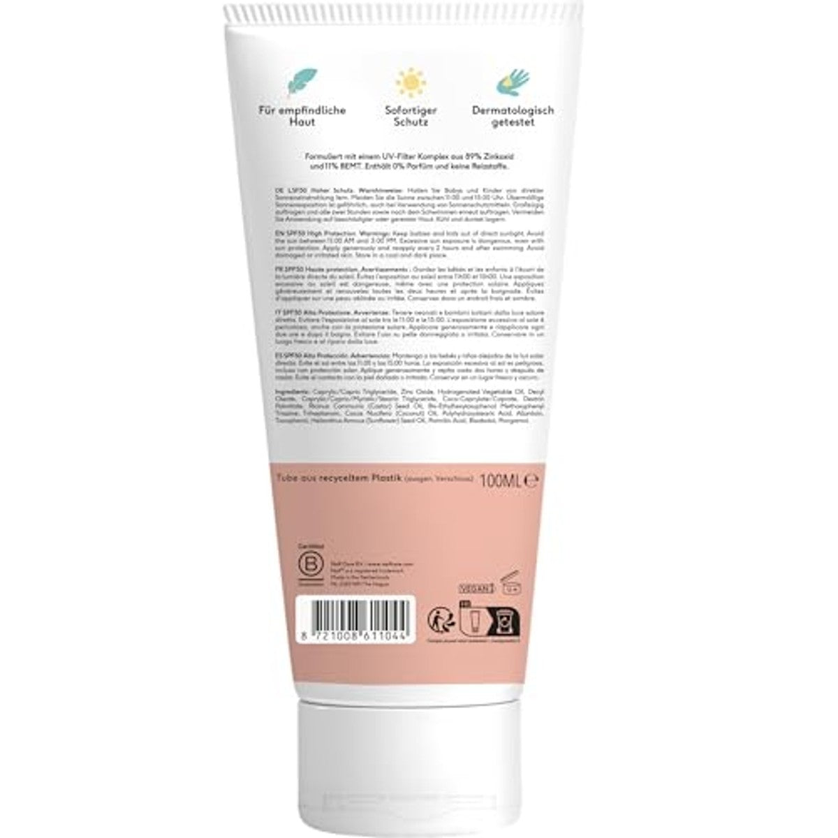 Naïf Minerale zonnebrandcrème SPF 50 baby & kind 3 x 100 ml - Voordeelverpakking