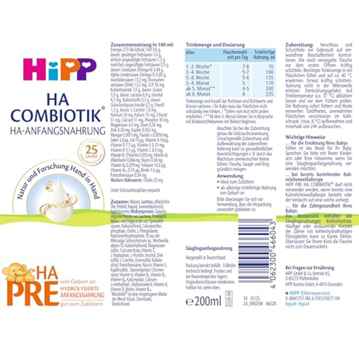 HiPP PRE HA Combiotik klaar om te drinken 6 x 200 ml – foto 3