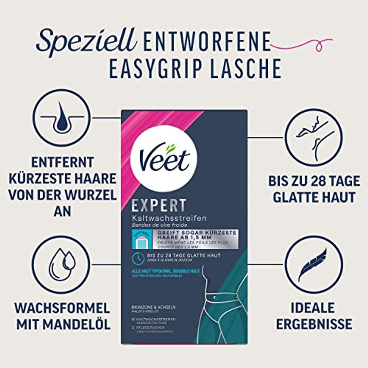 Veet Expert Koude Wasstrips Bikinizone & Oksels 16 strips - 6-pack