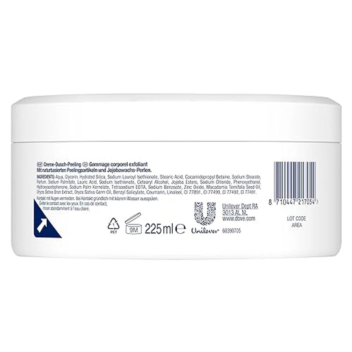 Dove Crème-douche-scrub Macadamia & rijstmelk 4 x 225 ml – Dove