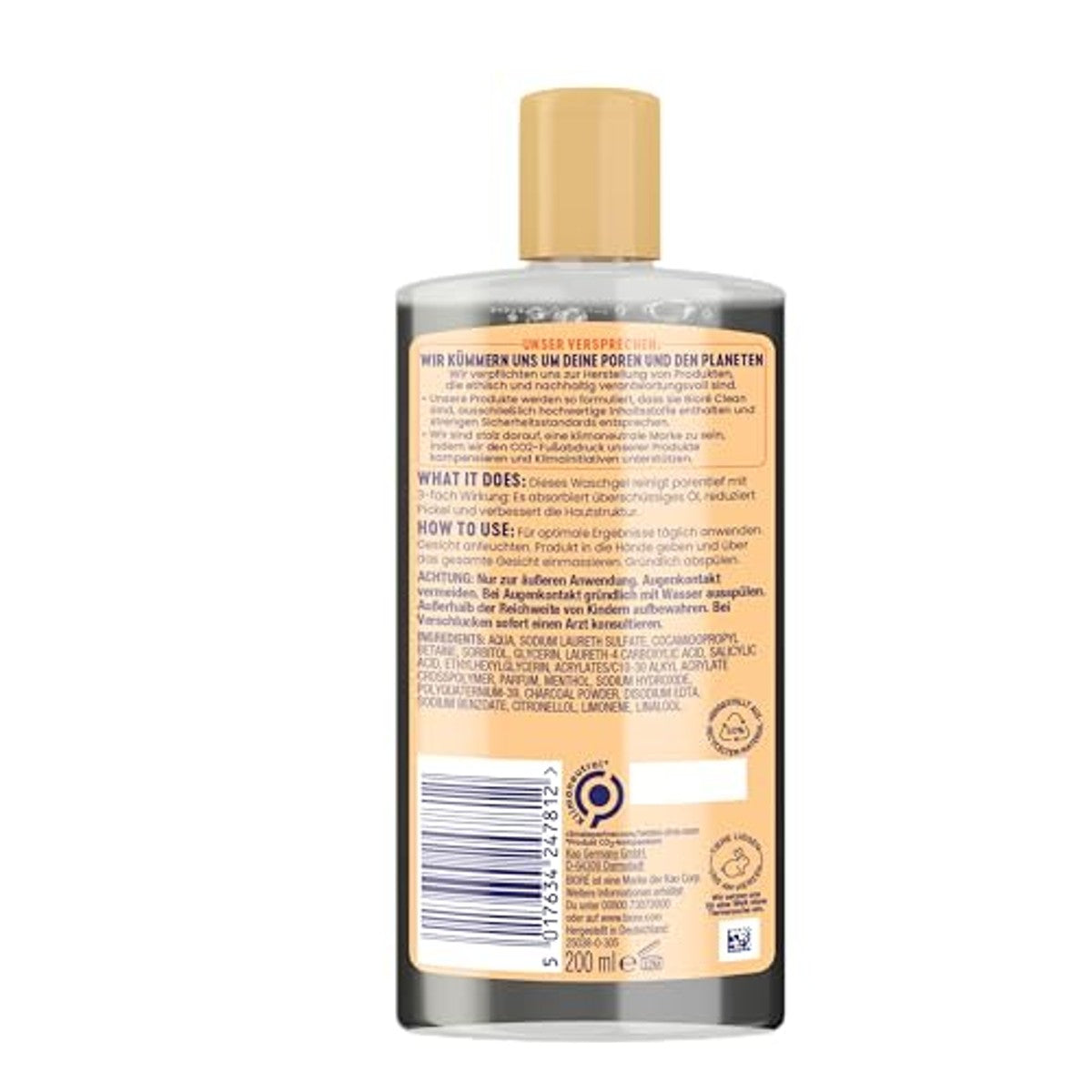 Bioré Anti-puistjes Wasgel actieve kool 6 x 200 ml - Voordeelverpakking