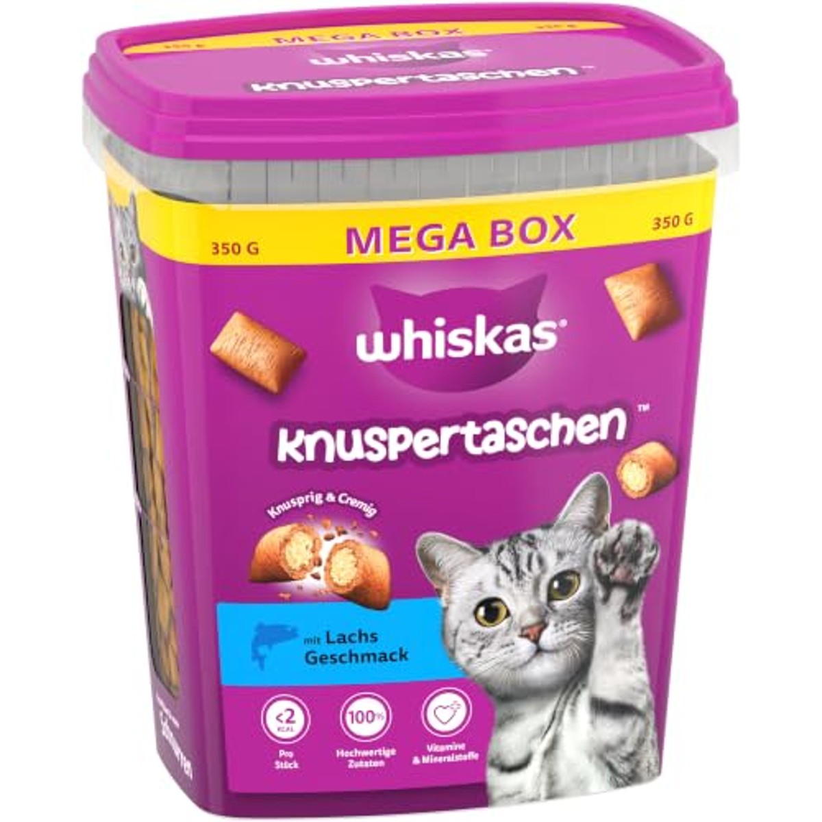 WHISKAS KNUSPERTASCHEN Box Lachs 2 x 350g – whiskas