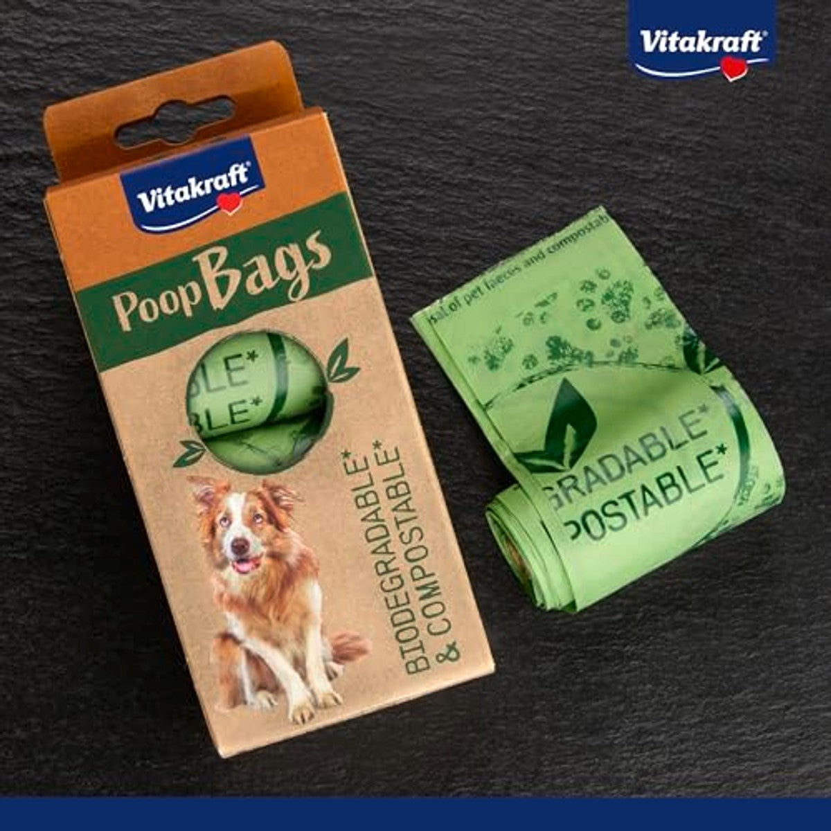 Vitakraft Poop Bags hondenpoepzakken biologisch afbreekbaar 8 x 15 zakjes - 3-pack