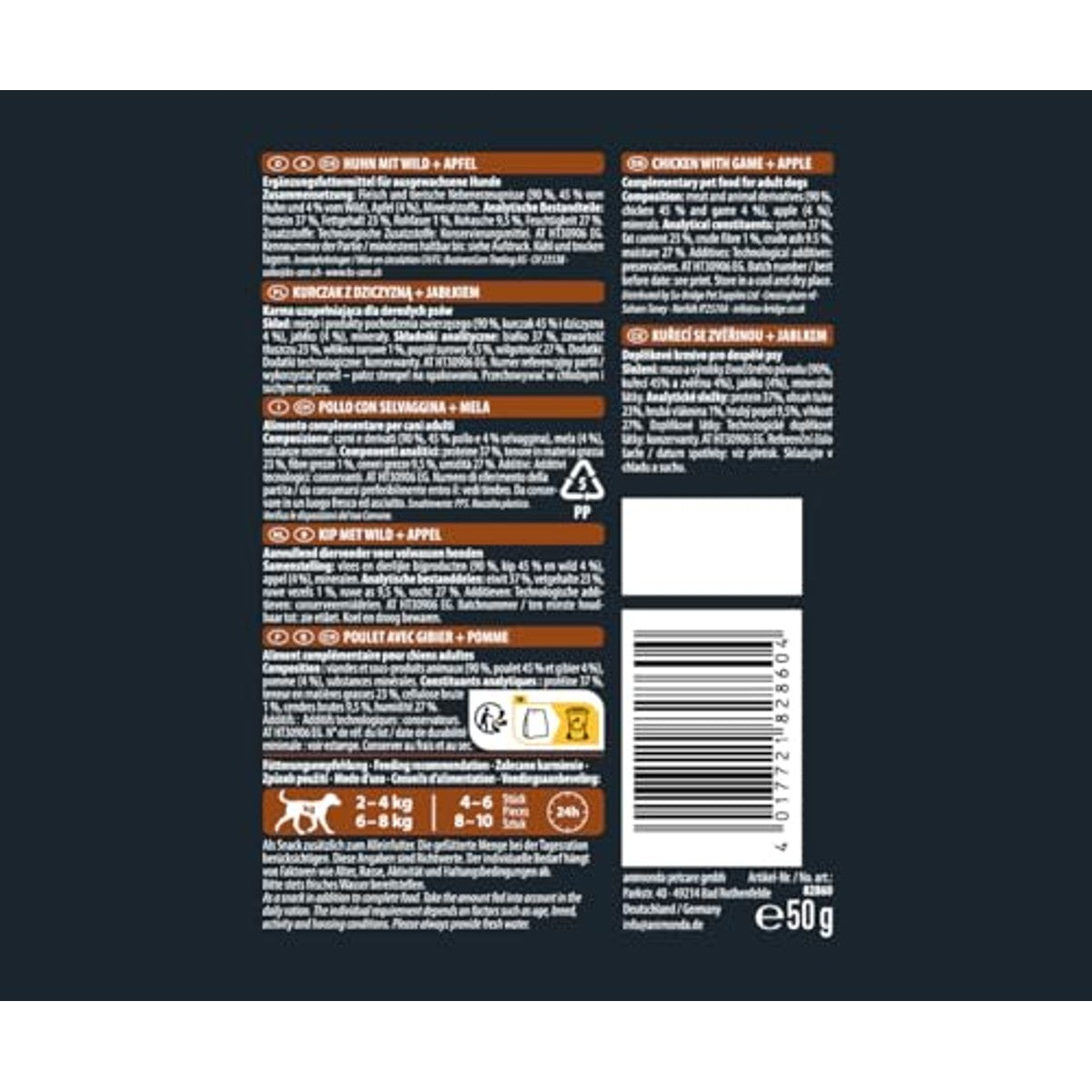animonda vom Feinsten Mini Love Bites Wild and Appel (10 x 50 g), premium hondensnacks graanvrije hondensnacks voor volwassen kleine honden – animonda Vom Feinsten