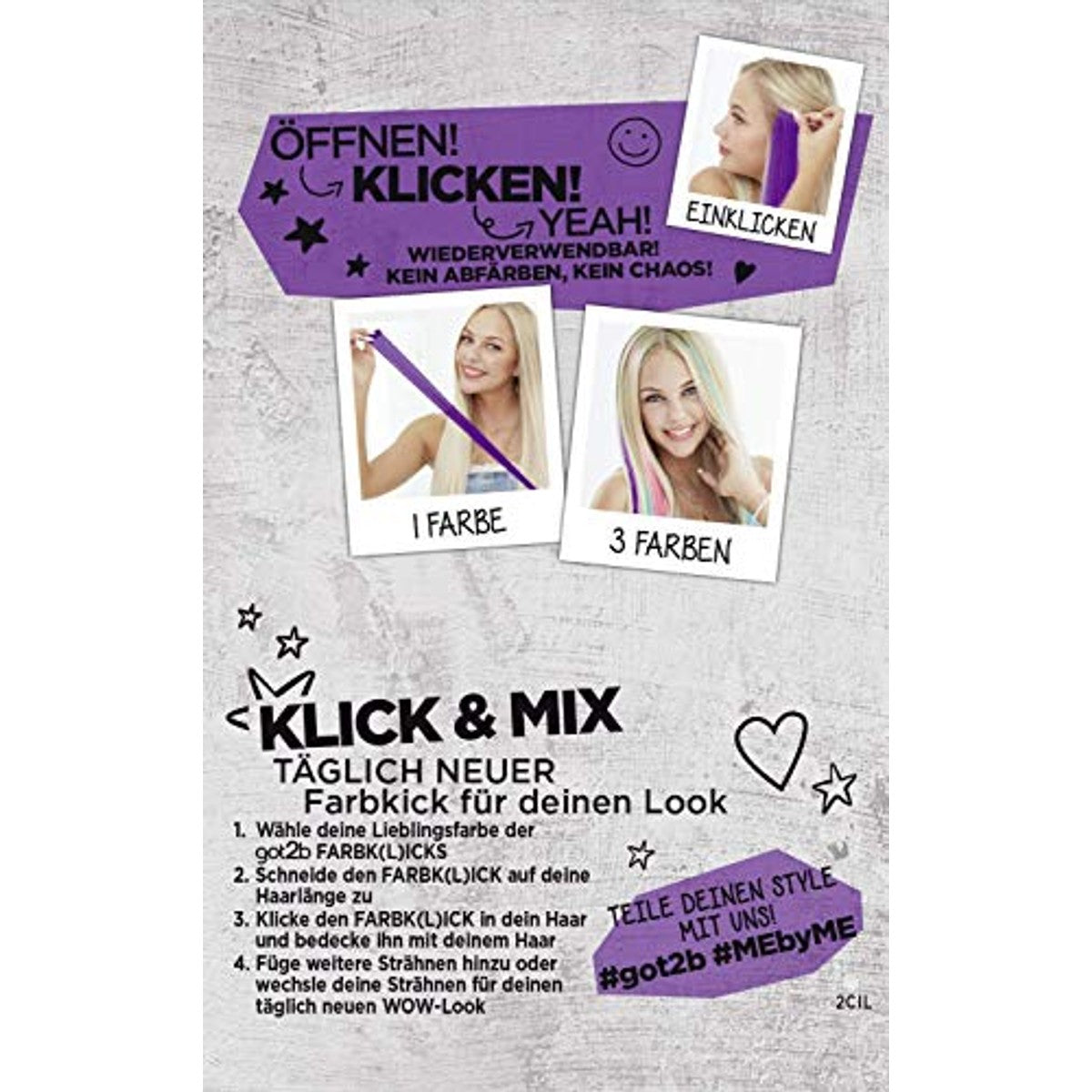 got2b Kleur (l) ick Crazy Purple Clip-in 6 x 1 stuk - Voordeelverpakking