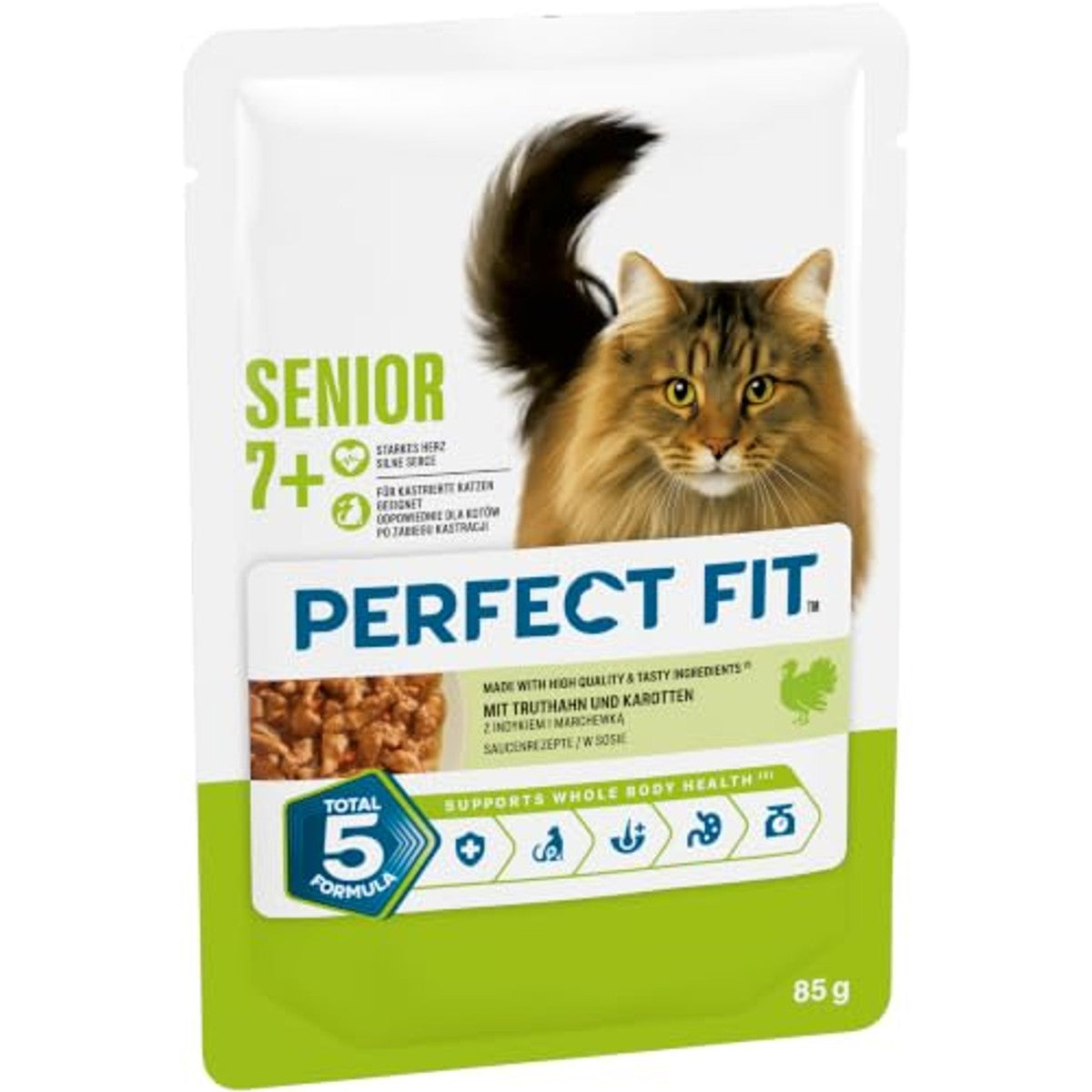Perfect Fit Senior 7+ natvoer kattenvoer kalkoen & wortelen 12 x 85 g - 3-pack