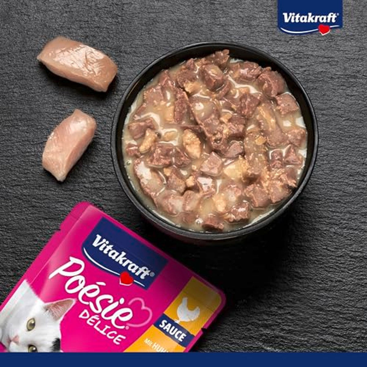 Vitakraft Poésie Deli Sauce natvoer kattenvoer kip 23 x 85 g - 3-pack