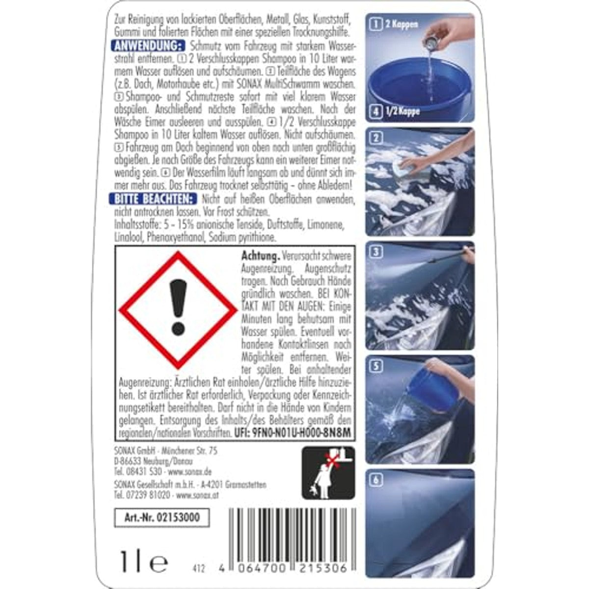 SONAX Xtreme Shampoo 2-in-1 3 x 1 liter - Voordeelverpakking