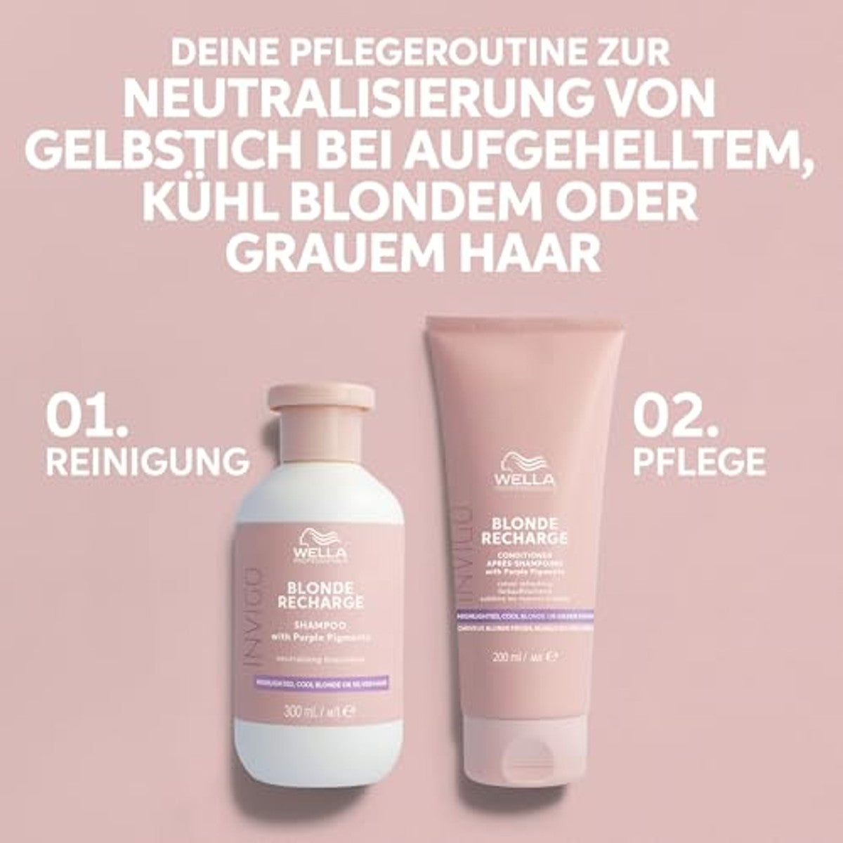 Wella Professionals Invigo Blonde Recharge Conditioner 3 x 200 ml - Voordeelverpakking