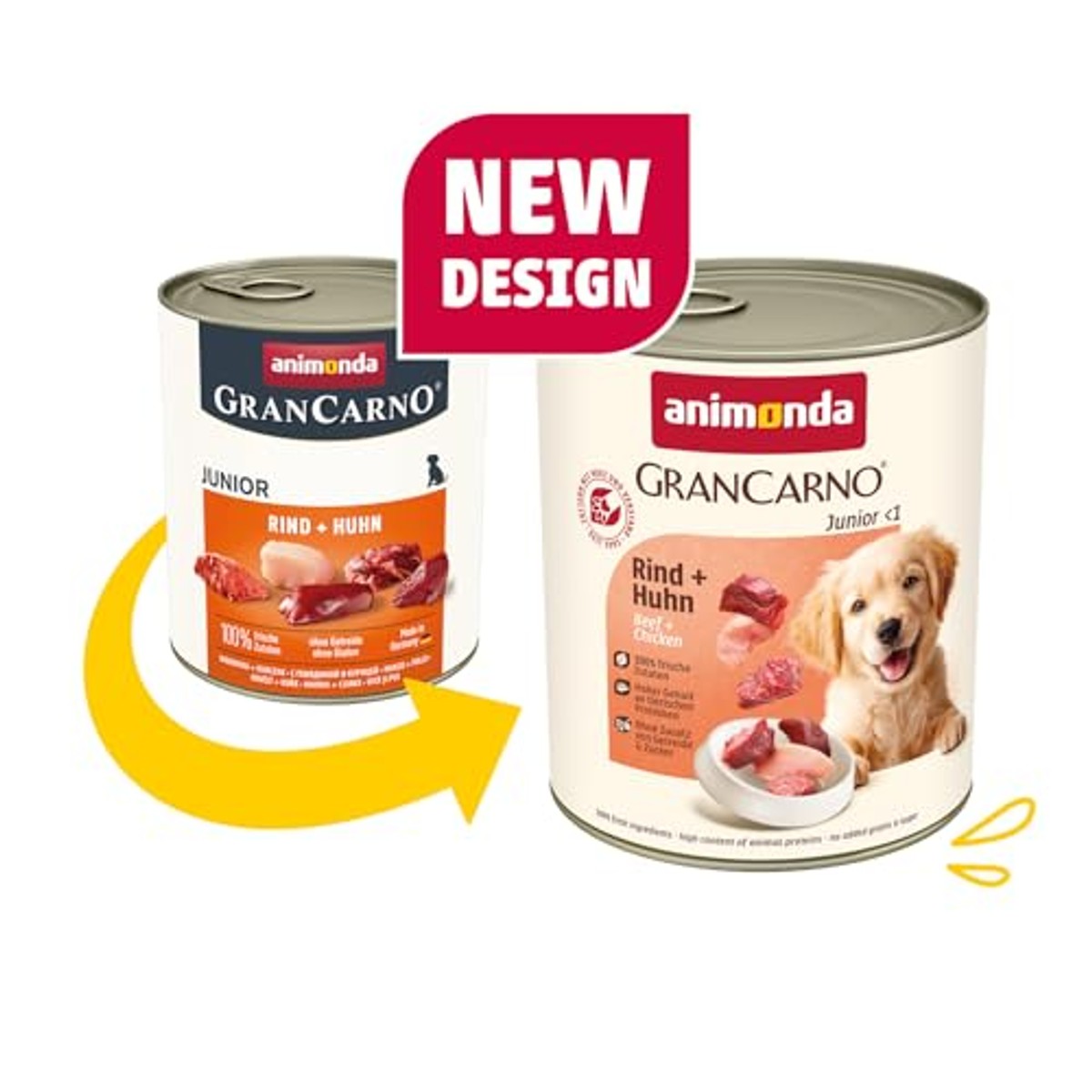 Animonda Grancarno Junior natvoer hondenvoer rundvlees + kip 6 x 800 g - 3-pack
