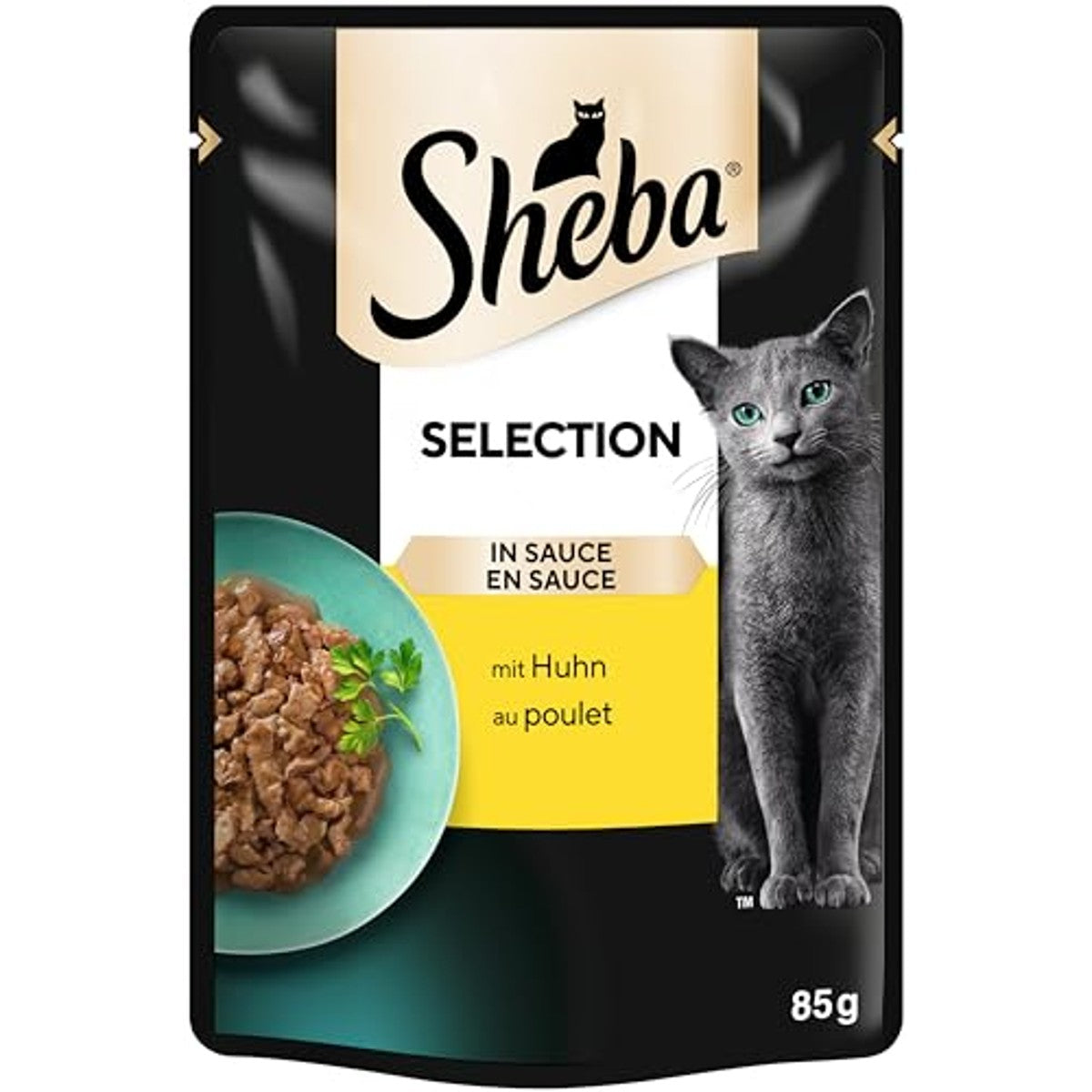 Sheba Sauce Collection natvoer kattenvoer kip 28 x 85 g - 3-pack