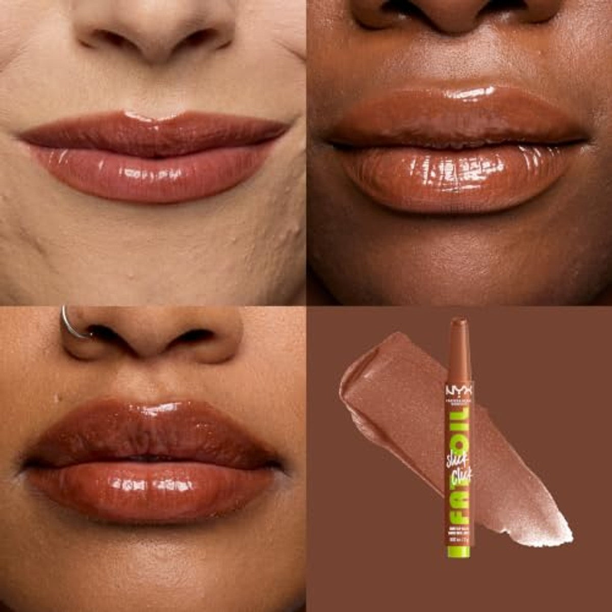 NYX Professional Makeup Verzorgende lippenstift voor maximale kleur, verzorging en vocht, met avocado, frambozenolie en bergbessenolie, veganistische formule, Fat Oil Slick Click, Feedworthy – NYX PROFESSIONAL MAKEUP