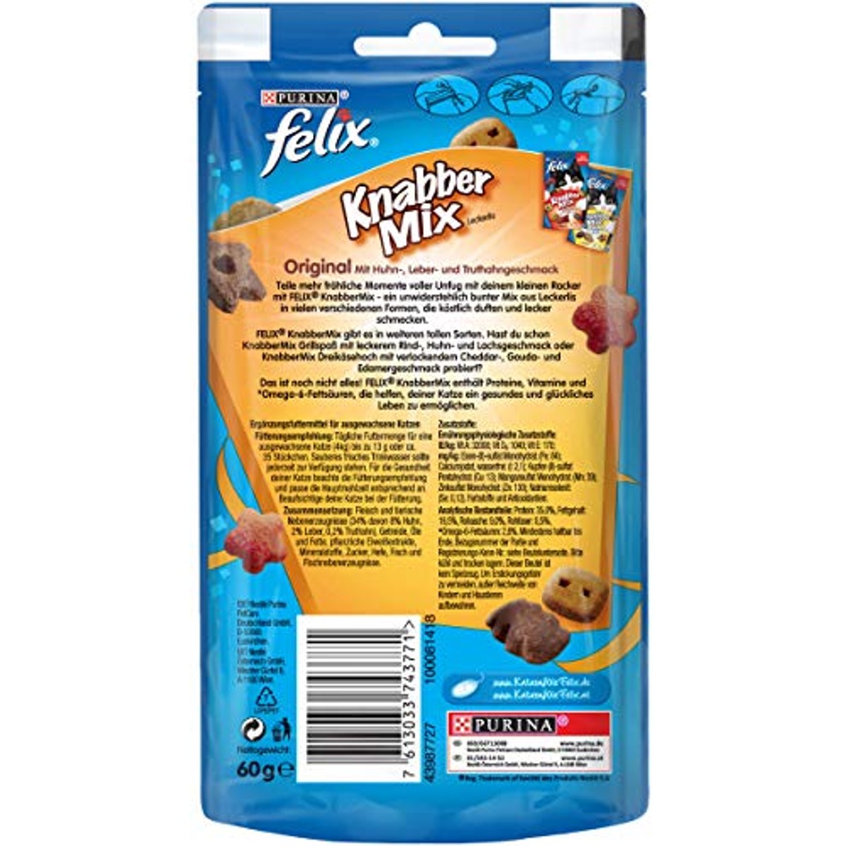 Felix Party Mix kattensnack variëteitenmix 8 x 60 g – foto 3