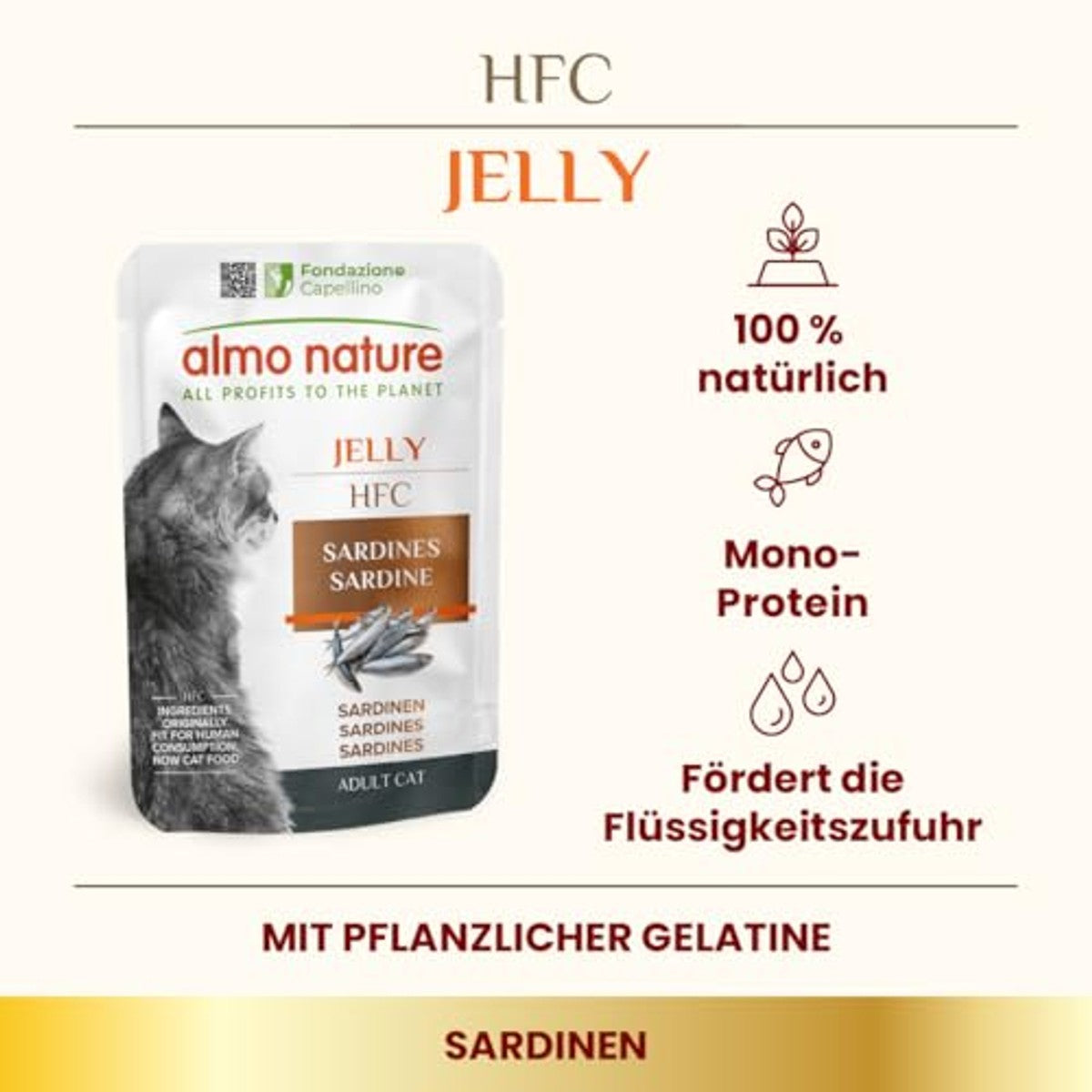 Almo Nature HFC Jelly Natvoer Sardines 24 x 55 g - 3-pack