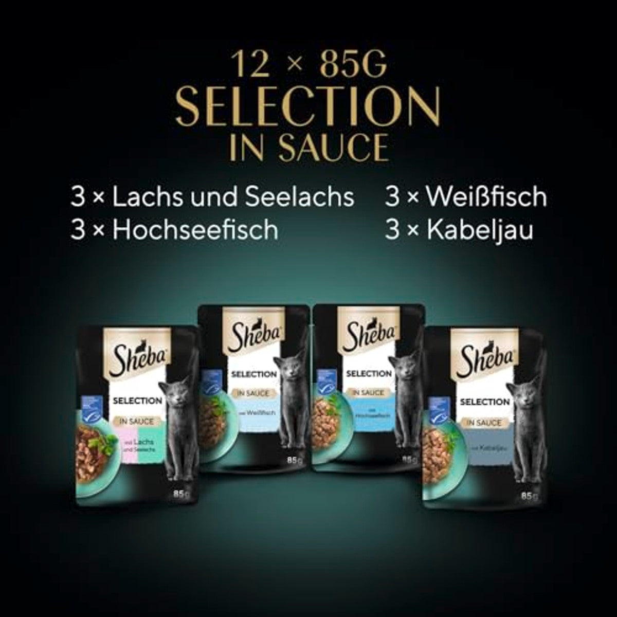 Sheba Selection natvoer kattenvoer vis variatie 12 x 85 g - 6-pack