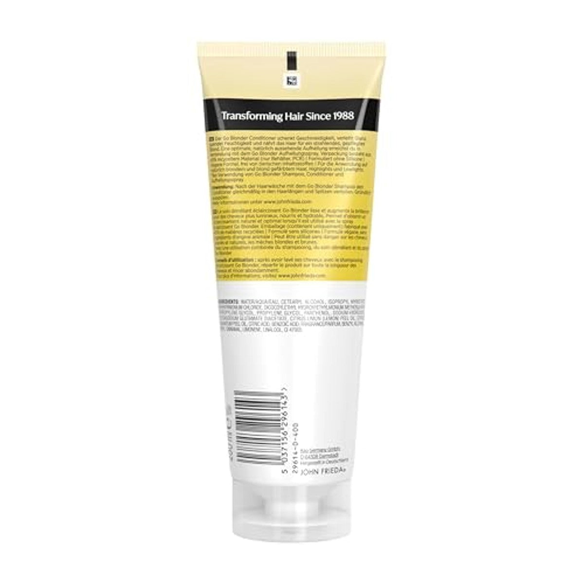 John Frieda Go Blonder Conditioner – inhoud: 250 ml – haartype: natuurlijk blond en blond gekleurd haar, highlights en lowlights – John Frieda