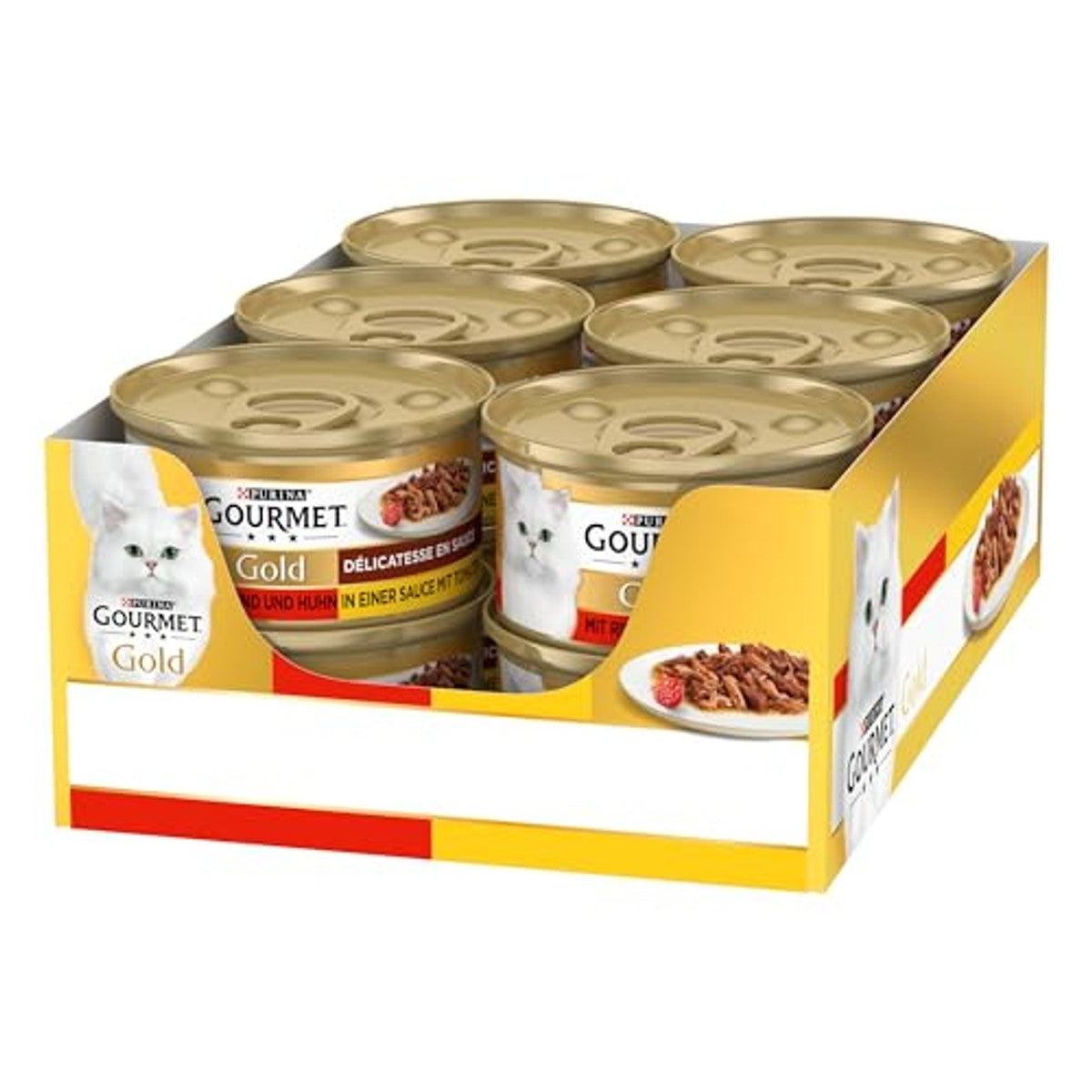 Gourmet Gold Délicatesse natvoer kattenvoer rundvlees en kip 12 x 85 g - 6-pack