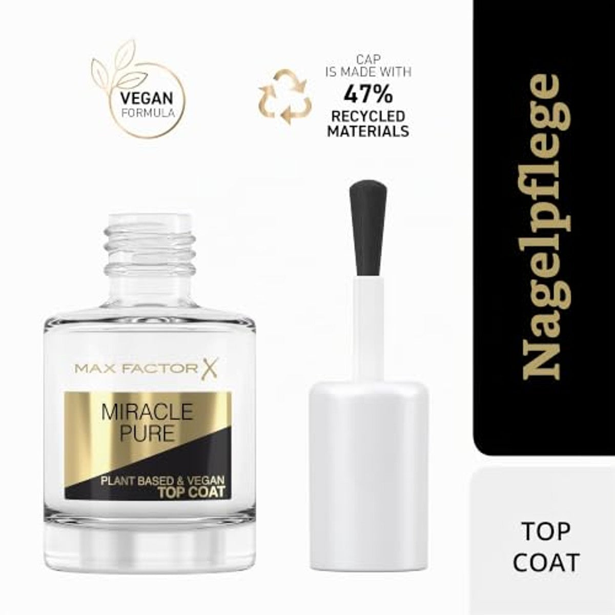 Max Factor Miracle Pure Nail Care Vegan Top Coat 12 ml - 6 stuks