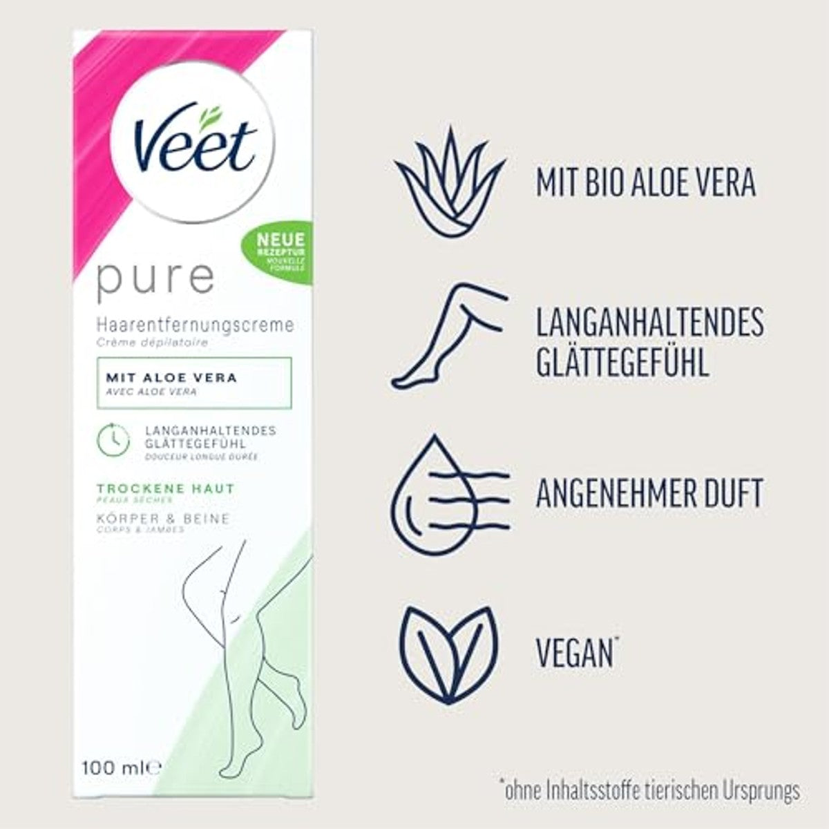 Veet Pure ontharingscrème droge huid 6 x 100 ml - Voordeelverpakking