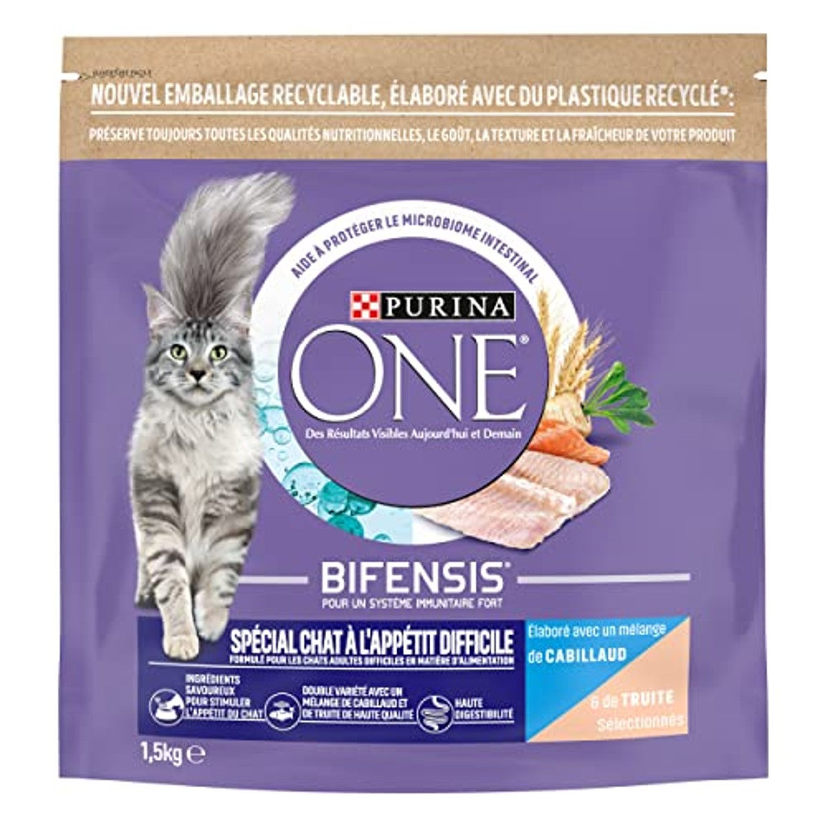 PURINA ONE - Speciaal voer voor kabeljauw/forel met eetlust, voor katten, 1,5 kg – PURINA ONE