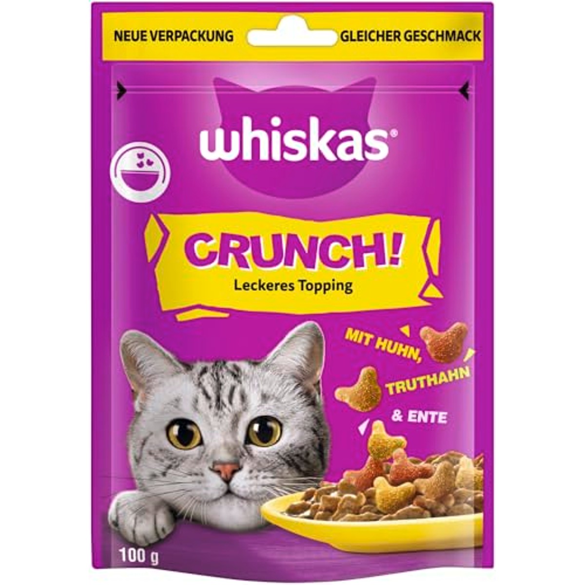 Whiskas Crunch kattensnack kip kalkoen en eend 6 x 100 g - 3-pack – foto 3