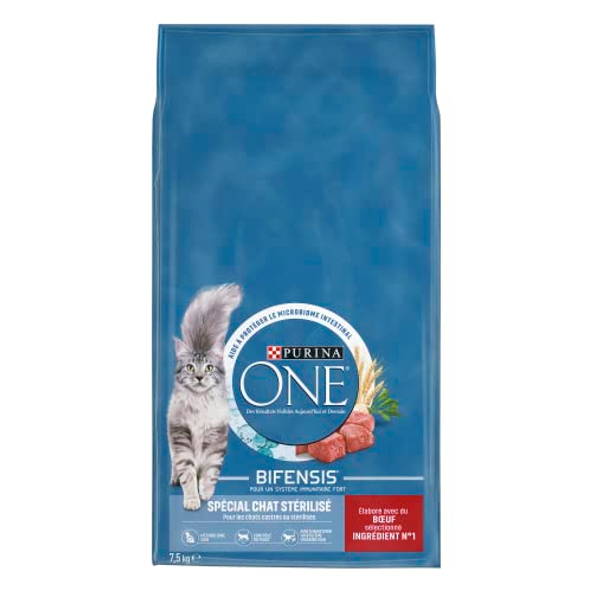 PURINA ONE Bifensis kattenvoer gesteriliseerd | droogvoer met rundvlees voor volwassen katten | zak van 7,5 kg – PURINA ONE