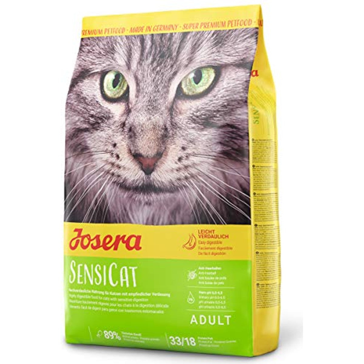 JOSERA SensiCat (1 x 2 kg) | Kattenvoer met extra verdraagbare formule en culinesse (1 x 2 kg) | Super Premium kattenvoer voor volwassen indoor en outdoor katten | 1 stuk – Josera