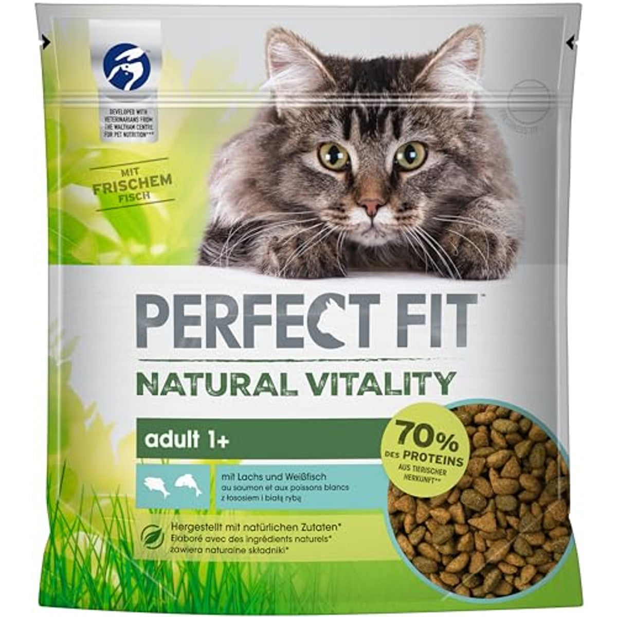 Perfect Fit Natural Vitality droogvoer kat Zalm & Witvis 6 x 650 g - 3-pack