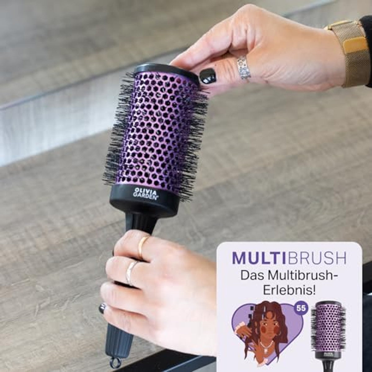 Olivia Garden MultiBrush Curlers Kit, 4 Opzetstukken, Maat 55 mm - 6-pack – foto 3