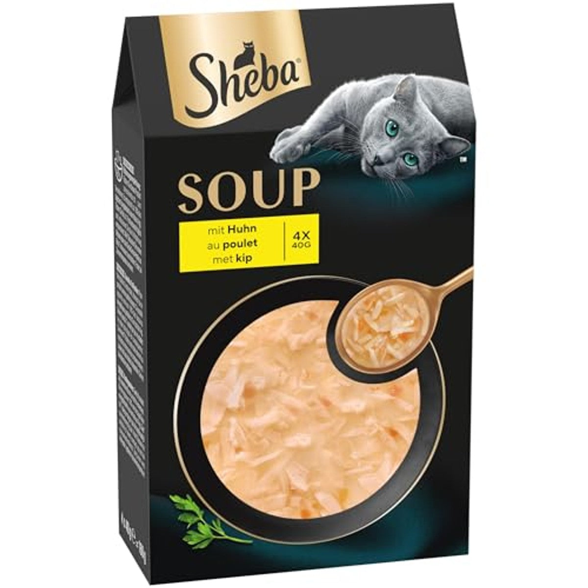Sheba Soup Adult kattensoep kip 10 x 4 x 40 g - 3-pack