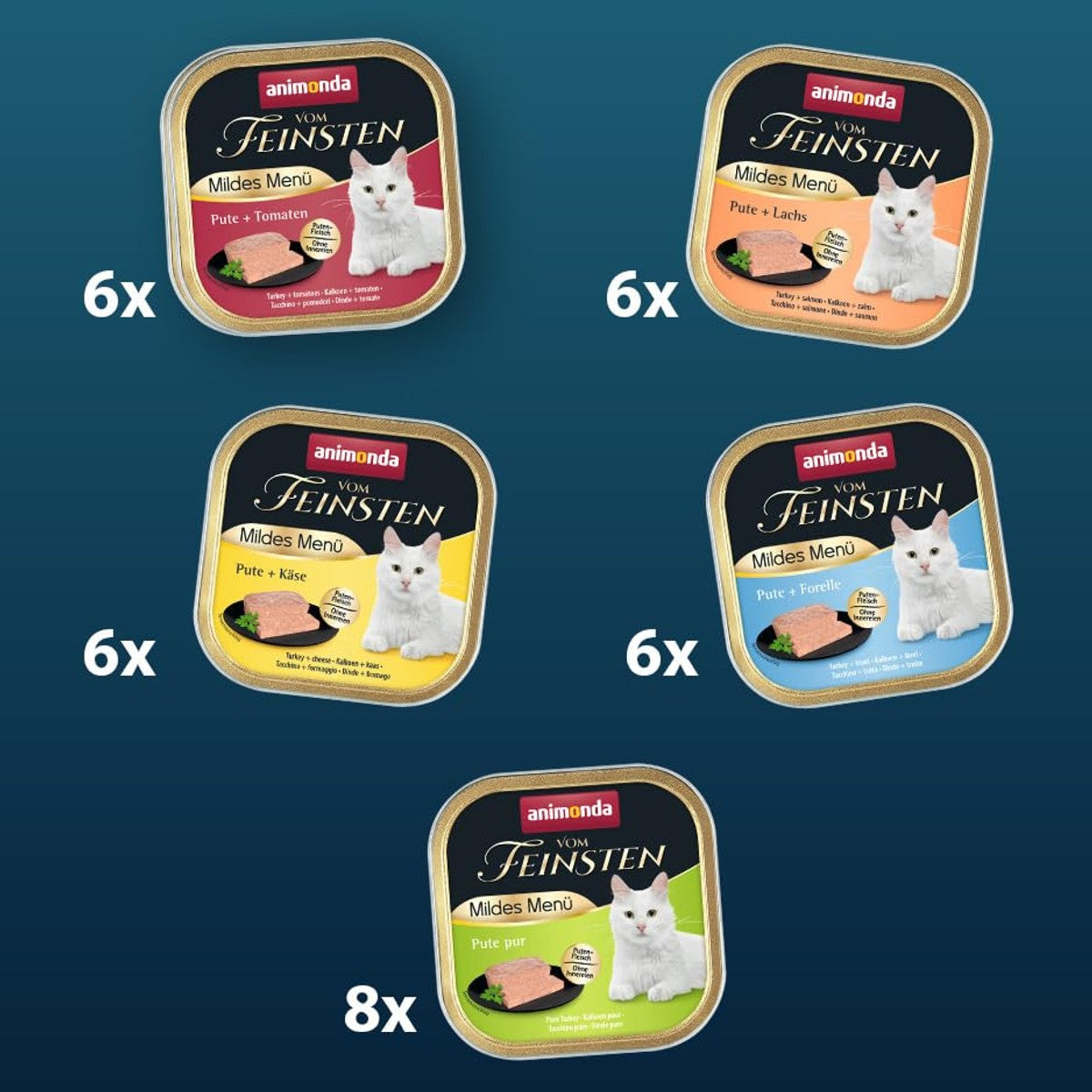 animonda Vom Feinsten Mildes Menu natvoer kattenvoer kalkoen 32 x 100 g - 3-pack