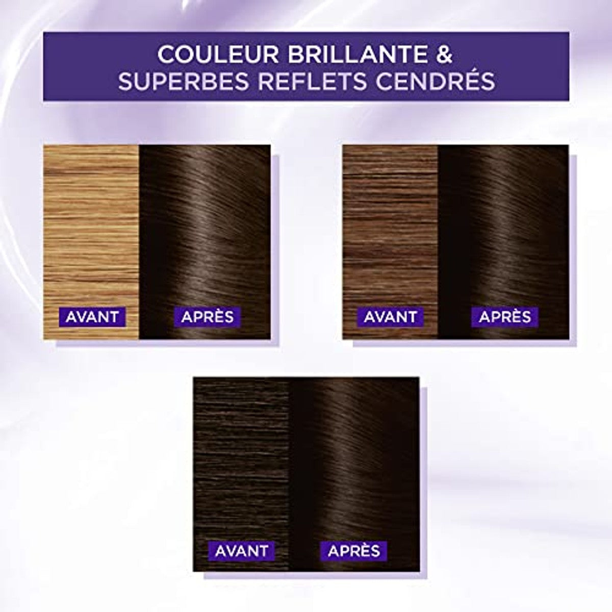 L'ORÉAL PARIS - Permanente haarkleur, drievoudige verzorging, niet-verblindend, geel, dekt 100% wit haar af – Excellence Cool Cream – Nuance: Ultra asbruin (4.11) - 3-pack