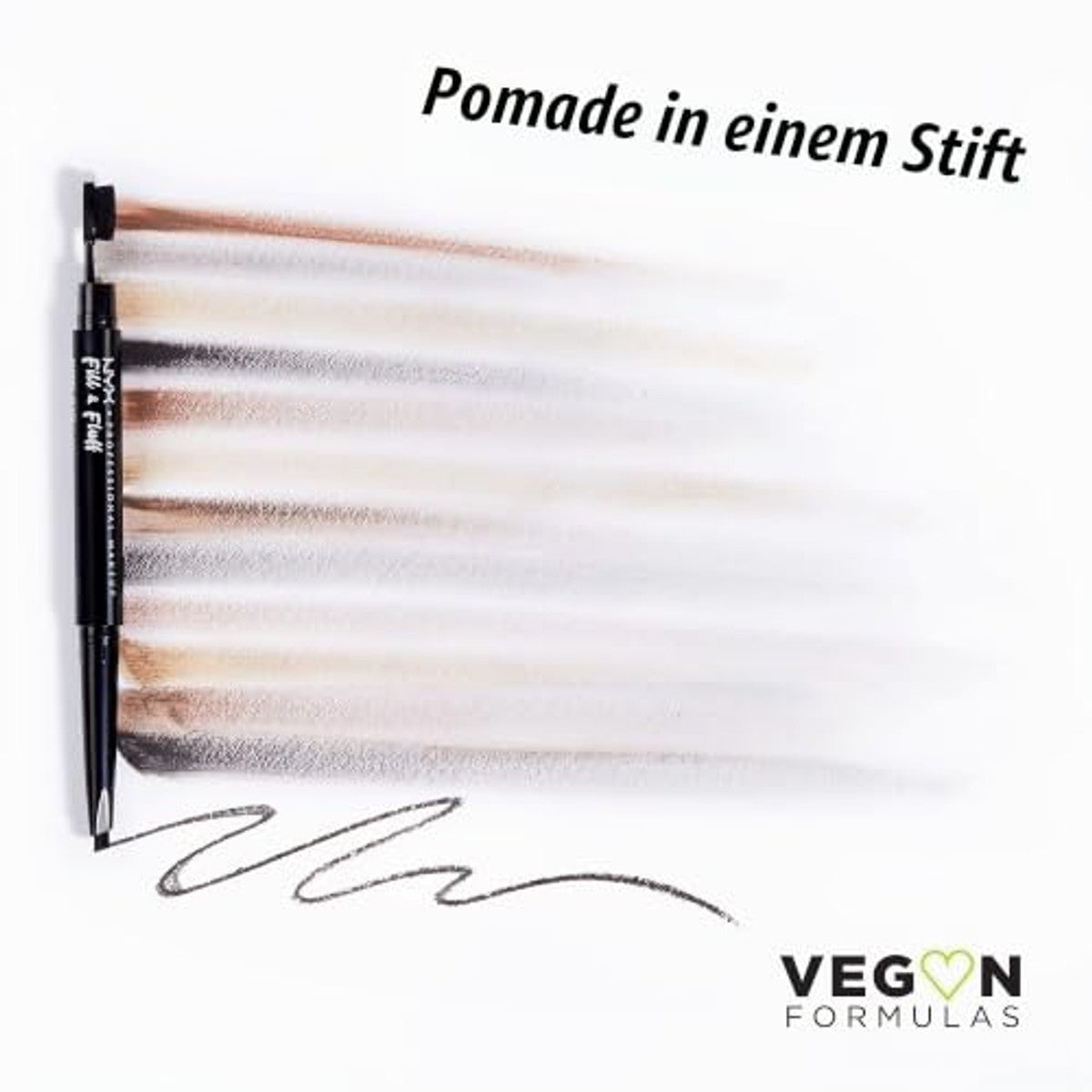 NYX Professional Makeup Wenkbrauwstift met wasformule, nauwkeurige punt en mengborstel, Fill & Fluff Eyebrow Pomade Pencil, Ash Brown (bruin) – NYX PROFESSIONAL MAKEUP