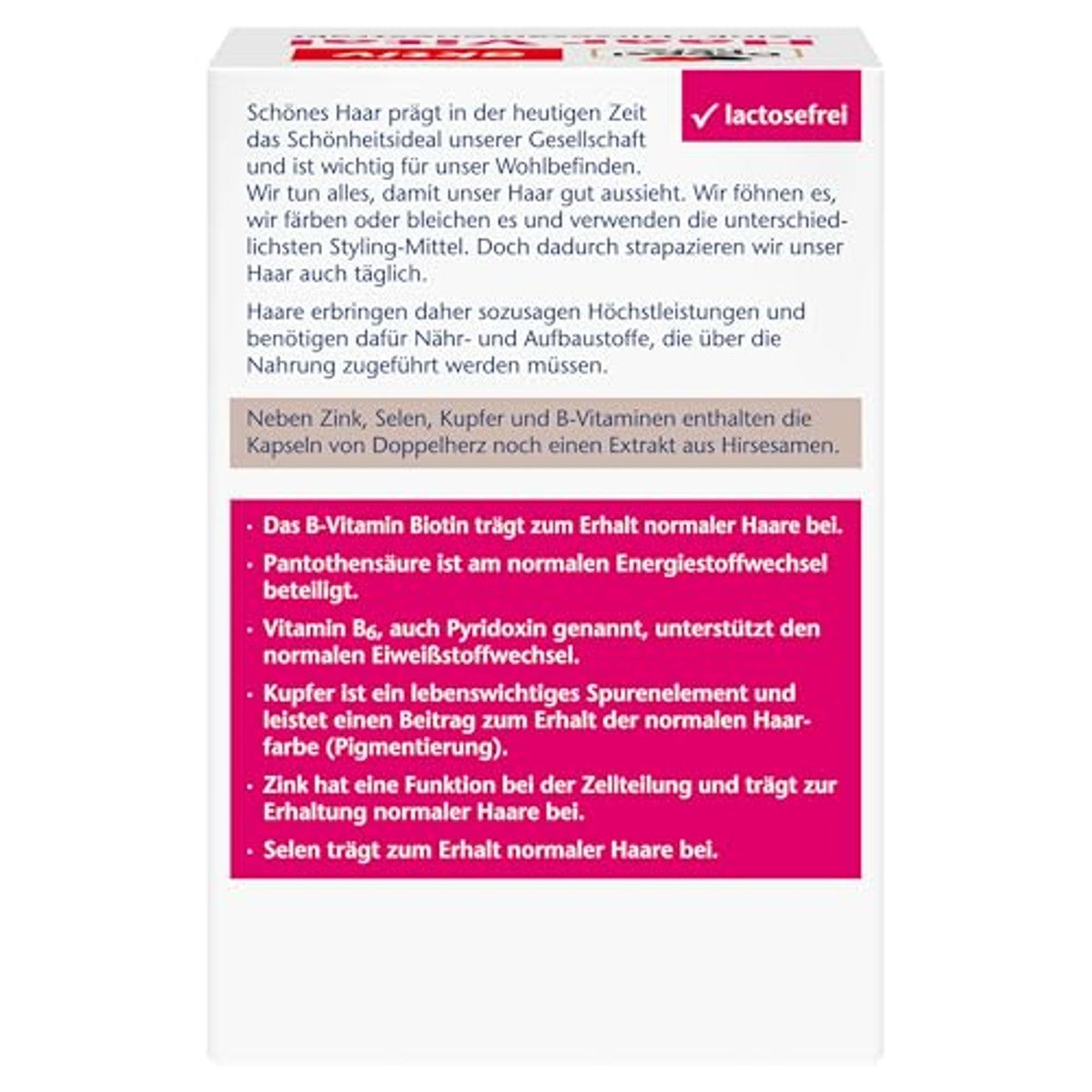 Doppelherz Vital Zink, Gierstzaadextract en Biotine 2 x 60 Capsules - 3-pack