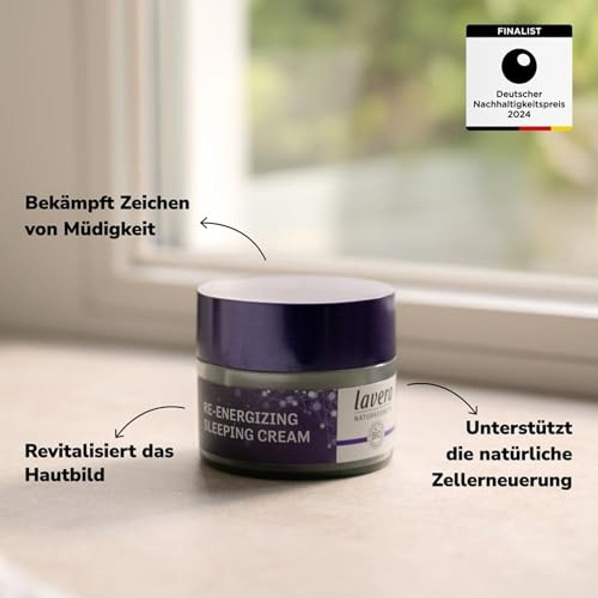 lavera Re-Energizing Sleeping Cream 3 x 50 ml - Voordeelverpakking – foto 3