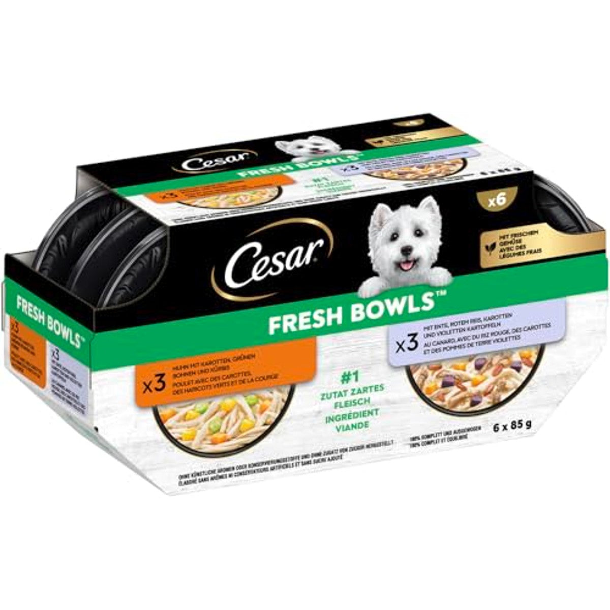 Cesar Gemengde Selectie hondenvoer in saus 4 x 6 x 85 g - 6-pack