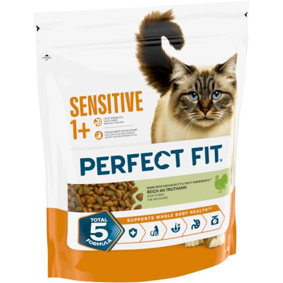 Perfect Fit Sensitive 1+ droogvoer kat kalkoen 5 x 1,4 kg - 3-pack